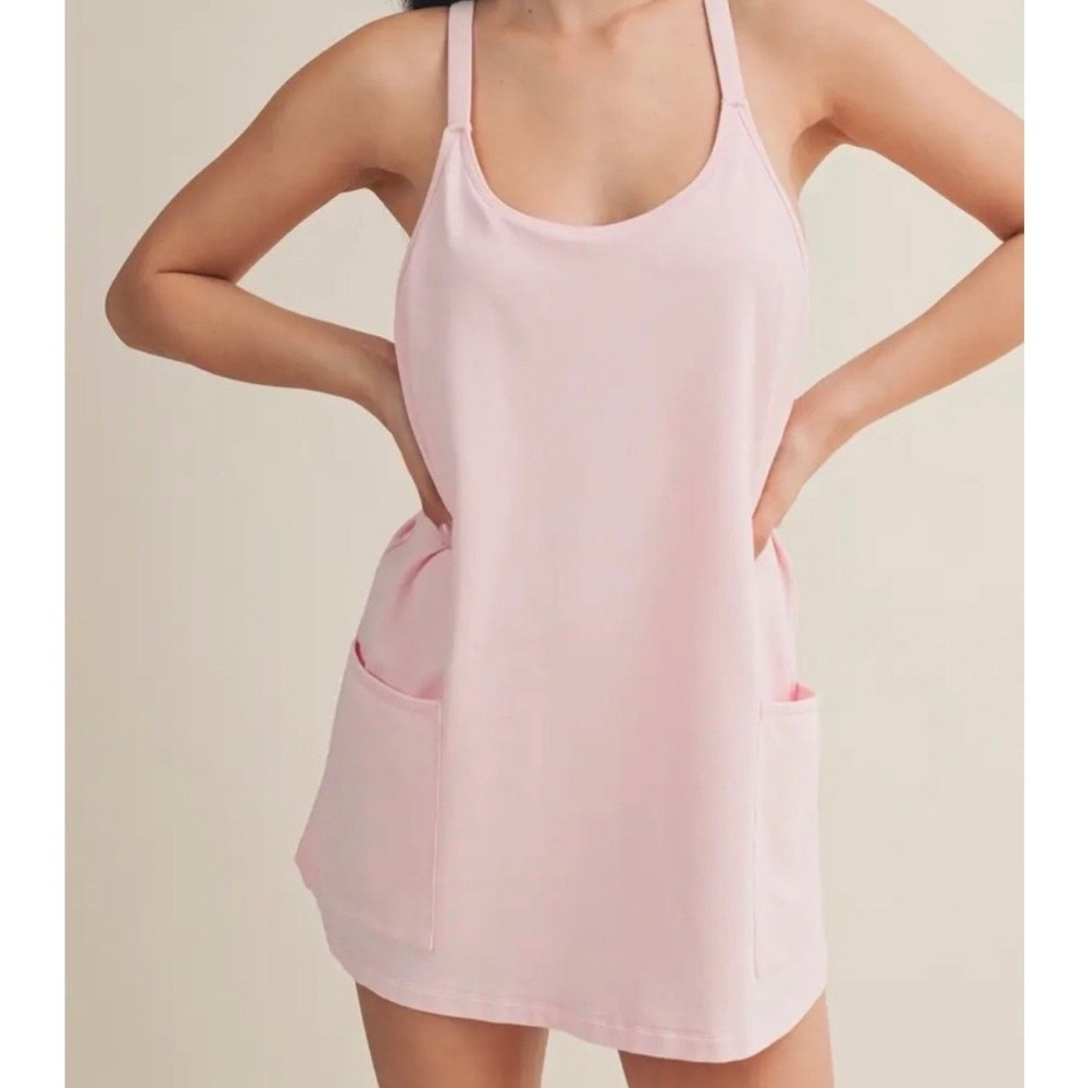 Kimberly C Pinky Active Dress Womens Medium Pink Romper Bodysuit Athletic Mini